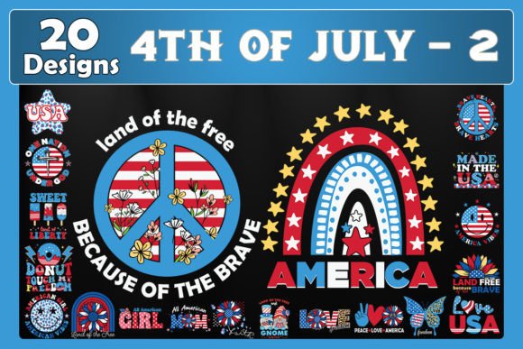 4th of July Bundle SVG: 20 Graphics for Crafts