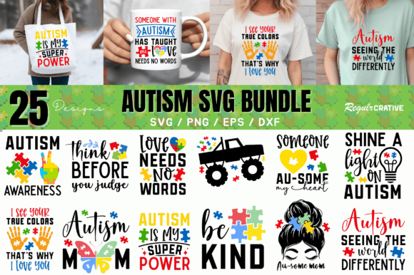 Autism Quotes Svg Bundle: Graphics for Crafts