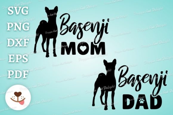 Basenji Mom Dad Graphics for Crafts