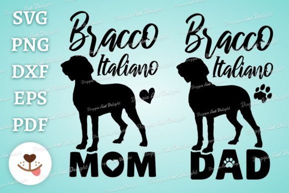 Bracco Italiano Mom Dad Graphics for Crafts