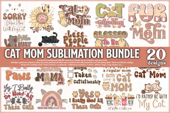 Cat Mom Bundle: Graphics for Crafts & Design