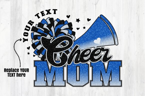 Cheer Mom Blue White: Graphics for Crafts