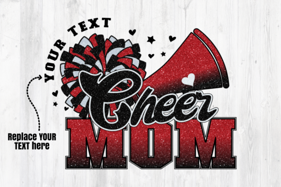 Cheer Mom Maroon Black Sublimation: Graphics for Crafts