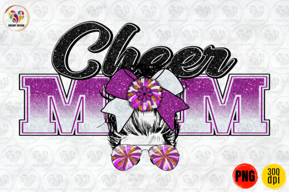 Cheer Mom Purple White Sublimation: Graphics for Crafts