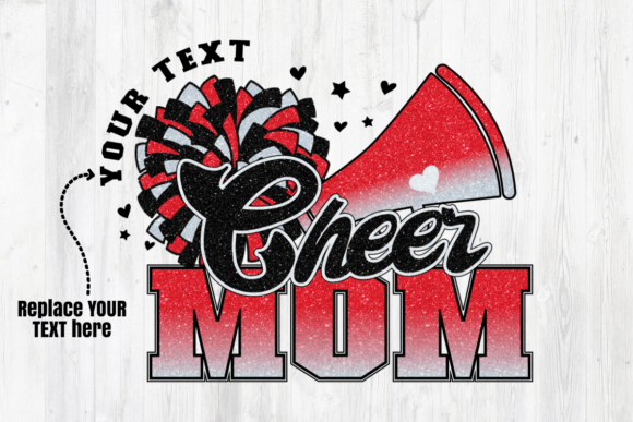Cheer Mom Red White Sublimation: Graphics for Crafts