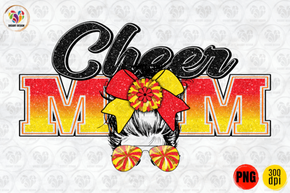 Cheer Mom Red Yelloe Sublimation: Graphics for Crafts