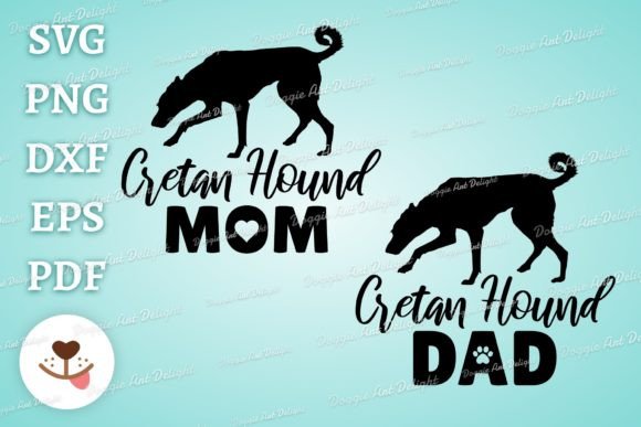 Cretan Hound Mom Dad Graphics for Crafts