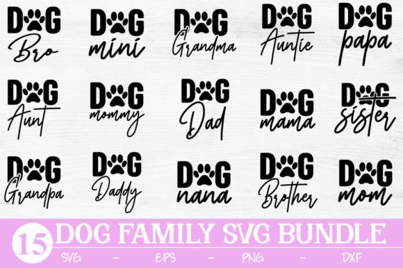 Dog Family SVG Bundle: Graphics for Crafts & Branding