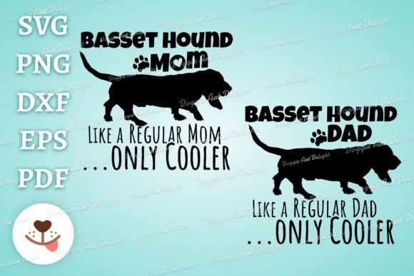 Funny Basset Hound Graphics for Crafts & Gifts
