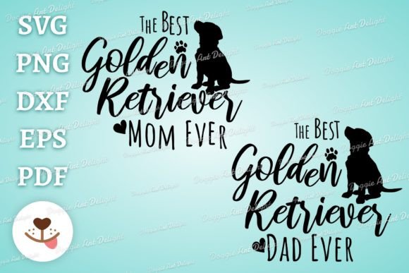 Golden Retriever Mom Dad Graphics for Crafts