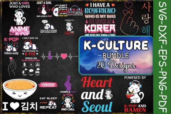 K-Culture SVG Bundle: Graphics for Modern Crafts
