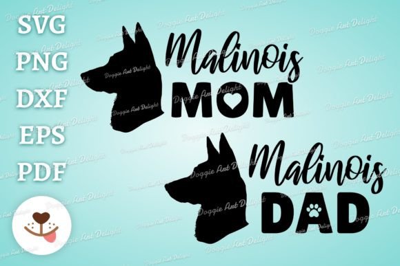Malinois Mom Dad Graphics for Crafts