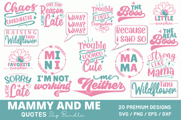 Mammy and Me SVG Bundle: Graphics for Crafts
