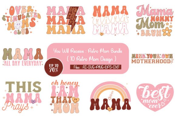 Retro Mom Design Bundle: Graphics for Crafts & Brands