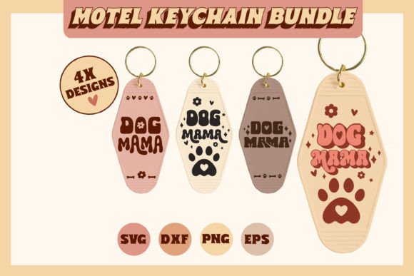 Retro Motel Keychain Dog Mama SVG Bundle: Graphics for Crafts