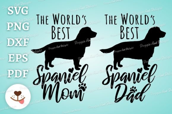 Spaniel Mom Dad Graphics for Crafts