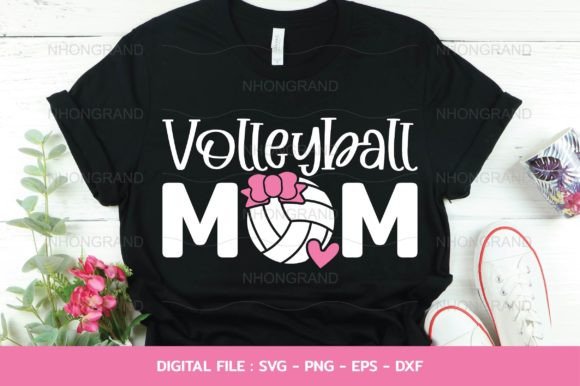 Volleyball Mom Cute with Heart Mother s: Graphics for Crafts